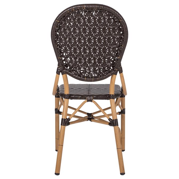 ΚΑΡΕΚΛΑ ΑΛΟΥΜΙΝΙΟΥ BAMBOO LOOK ΜΕ ΚΑΦΕ PE RATTAN HM5925.01 47x58x95Yεκ.