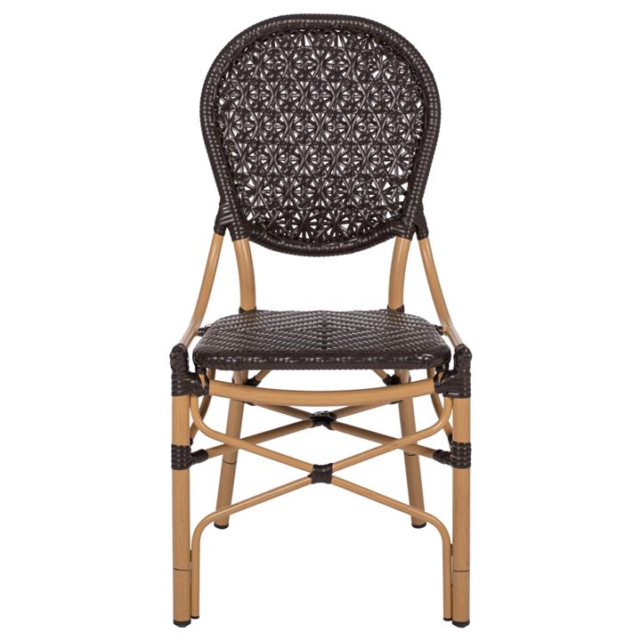 ΚΑΡΕΚΛΑ ΑΛΟΥΜΙΝΙΟΥ BAMBOO LOOK ΜΕ ΚΑΦΕ PE RATTAN HM5925.01 47x58x95Yεκ.