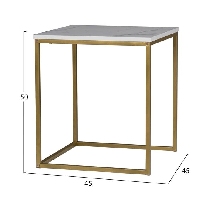SIDE TABLES GRELAY SET 2PCS MDF & METAL 45Χ45Χ50Hcm.HM8762.11