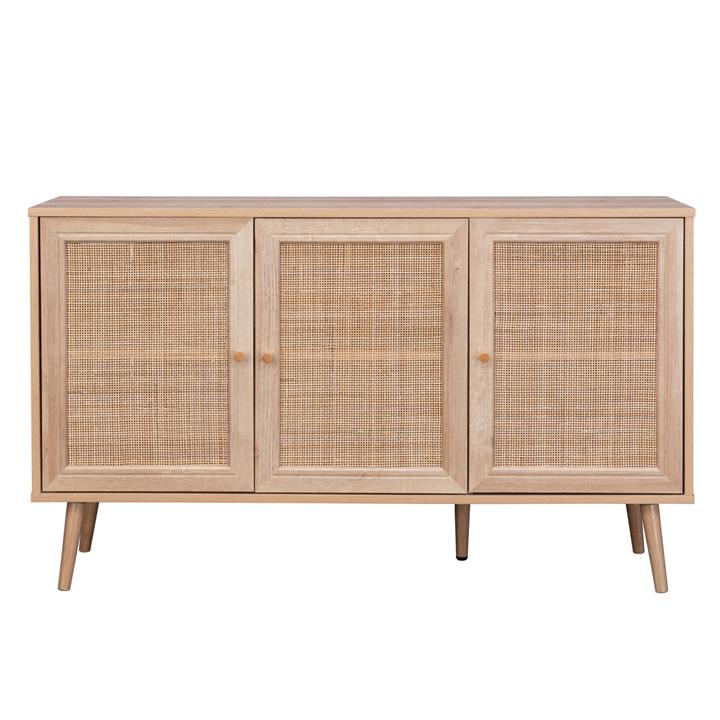 BUFFET MELAMINE COLM WITH SYNTHETIC RATTAN DOORS HM9220.11 120Χ39Χ70Hcm.