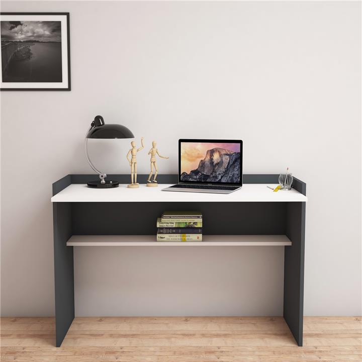 DESK MELAMINE GREY-WHITE 118x58x80Hcm.HM9227.13