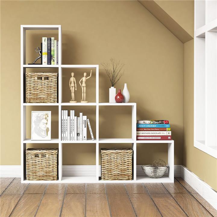 BOOKCASE SCALE MELAMINE WHITE 120x30x123,6Hcm.HM9238.11