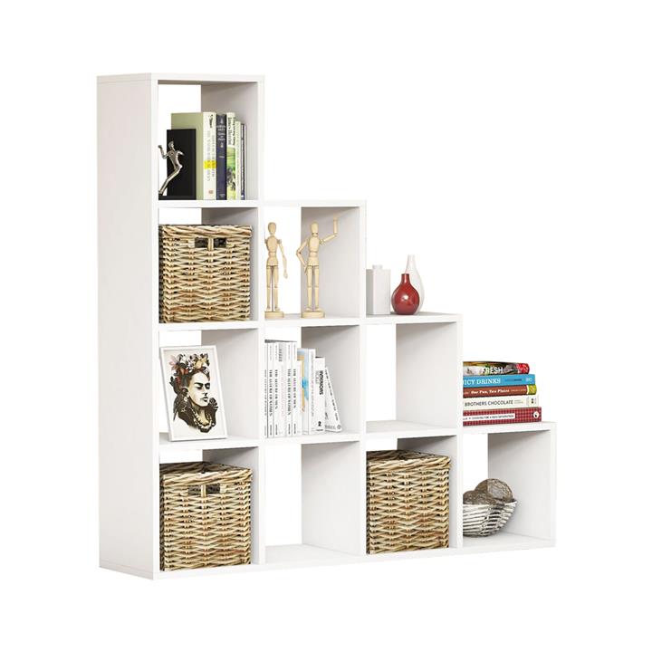 BOOKCASE SCALE MELAMINE WHITE 120x30x123,6Hcm.HM9238.11