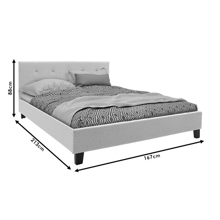 Double bed Mago pakoworld in beige fabric 160x200cm