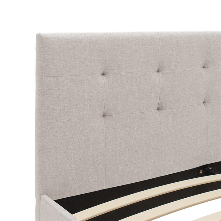 Double bed Mago pakoworld in beige fabric 160x200cm