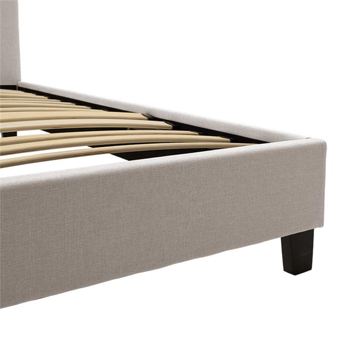 Double bed Mago pakoworld in beige fabric 160x200cm