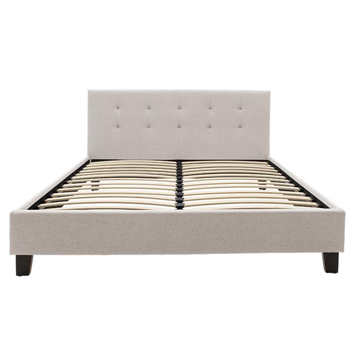 Double bed Mago pakoworld in beige fabric 160x200cm