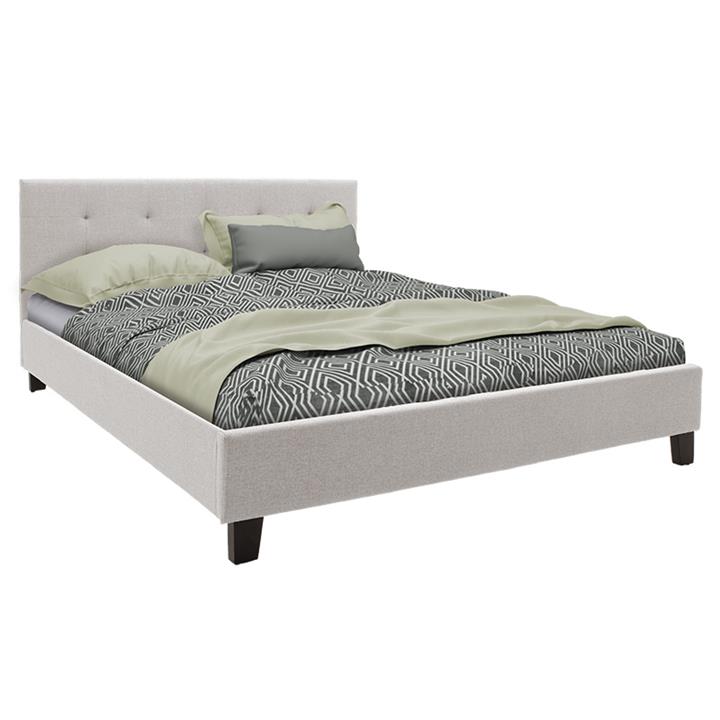 Double bed Mago pakoworld in beige fabric 160x200cm