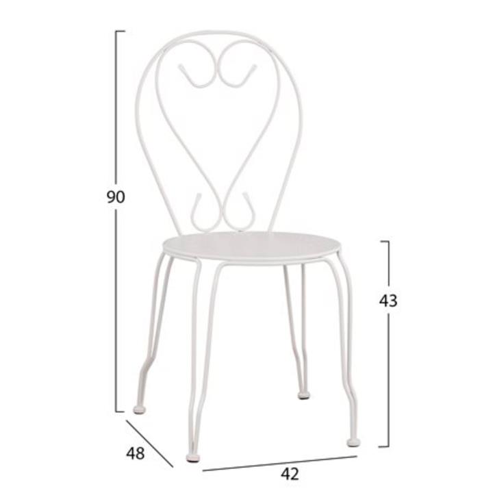 OUTDOOR DINING SET 3PCS HM11875 METALLIC WHITE