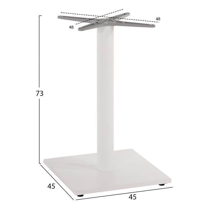 BASE FOR TABLE HM475.02 ALUMINUM MATTE WHITE-48x48cm CROSS- 45Χ45Χ73Hcm.