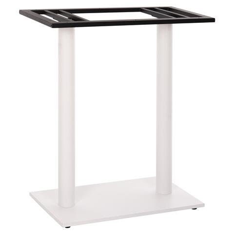 BAR TABLE BASE HM478.02 MEDIUM HEIGHT MATTE WHITE METAL 2-PILLAR 40Χ80Χ90Hcm.