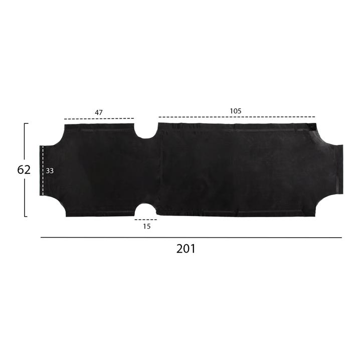 REPLACEMENT TEXTILENE COVER HM5072.90 600gr/m2 2x1 FOR CLASSIC SUNBEDS IN BLACK
