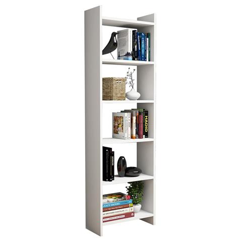 BOOKCASE MELAMINE WHITE 48,5x22x160Hcm.HM9226.11