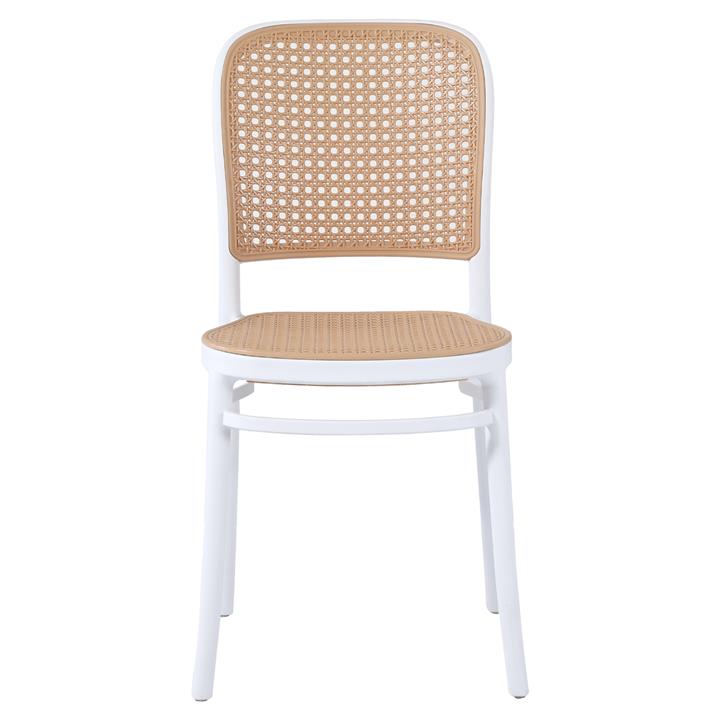 CHAIR POLYPROPYLENE HM5937.01 WHITE WITH BEIGE SEAT AND BACKREST 41x49x102Hcm.