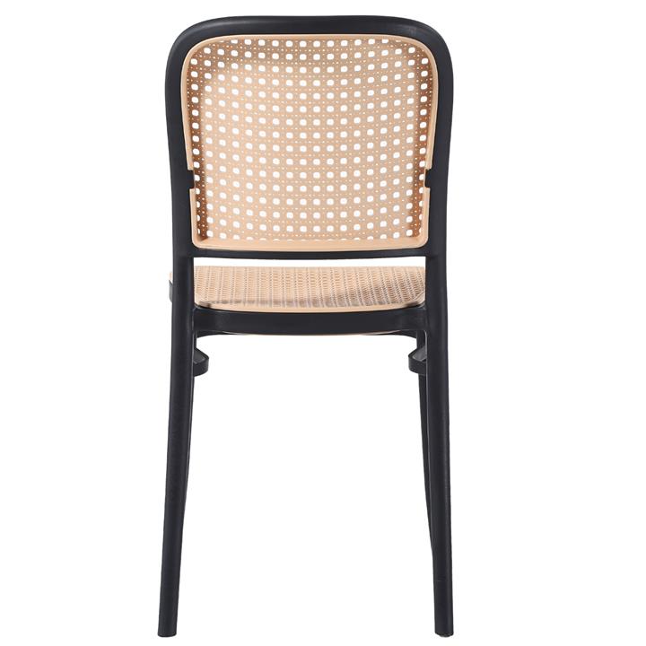 CHAIR POLYPROPYLENE HM5937.02 BLACK WITH BEIGE SEAT AND BACKREST 41x49x102Hcm.