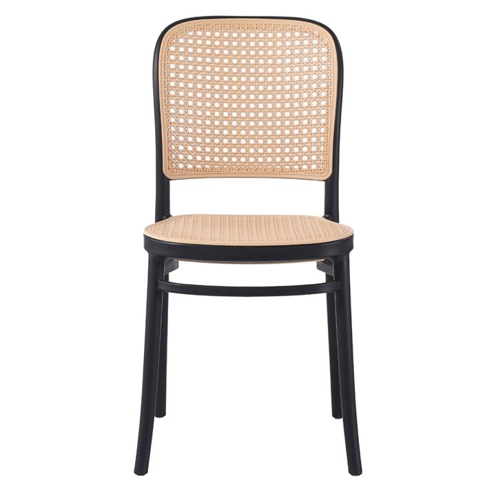 CHAIR POLYPROPYLENE HM5937.02 BLACK WITH BEIGE SEAT AND BACKREST 41x49x102Hcm.
