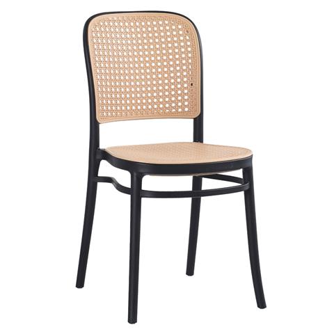 CHAIR POLYPROPYLENE HM5937.02 BLACK WITH BEIGE SEAT AND BACKREST 41x49x102Hcm.