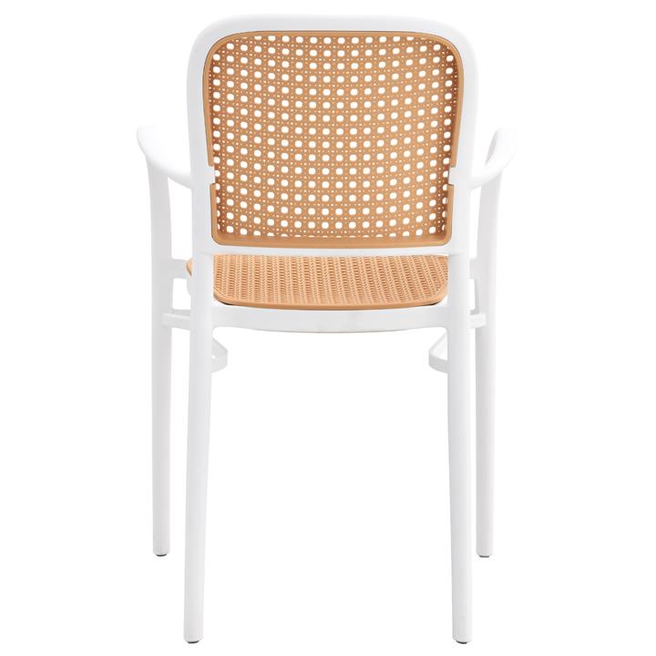 ARMCHAIR POLYPROPYLENE HM5938.01 WHITE AND BEIGE 56x52.5x85.5Hcm.