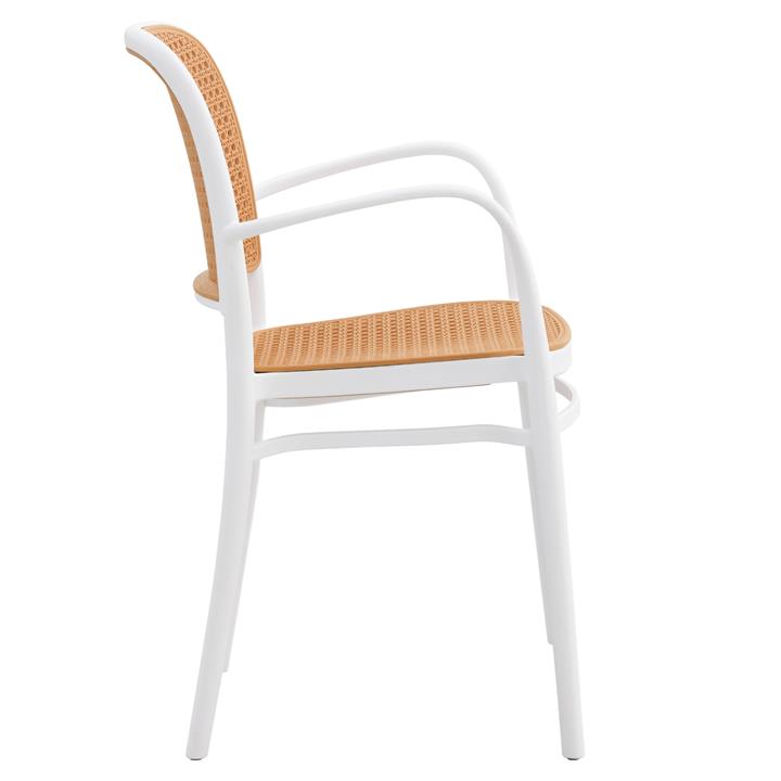 ARMCHAIR POLYPROPYLENE HM5938.01 WHITE AND BEIGE 56x52.5x85.5Hcm.