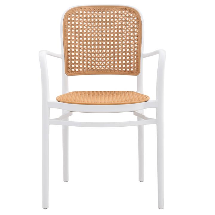 ARMCHAIR POLYPROPYLENE HM5938.01 WHITE AND BEIGE 56x52.5x85.5Hcm.