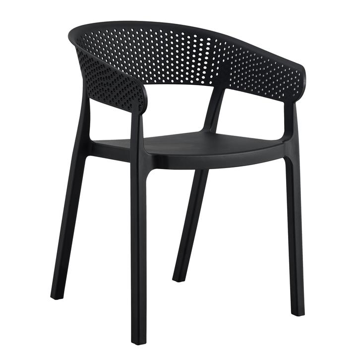 ARMCHAIR POLYPROPYLENE HM5941.02 IN BLACK 53,5x50,5x73Hcm.