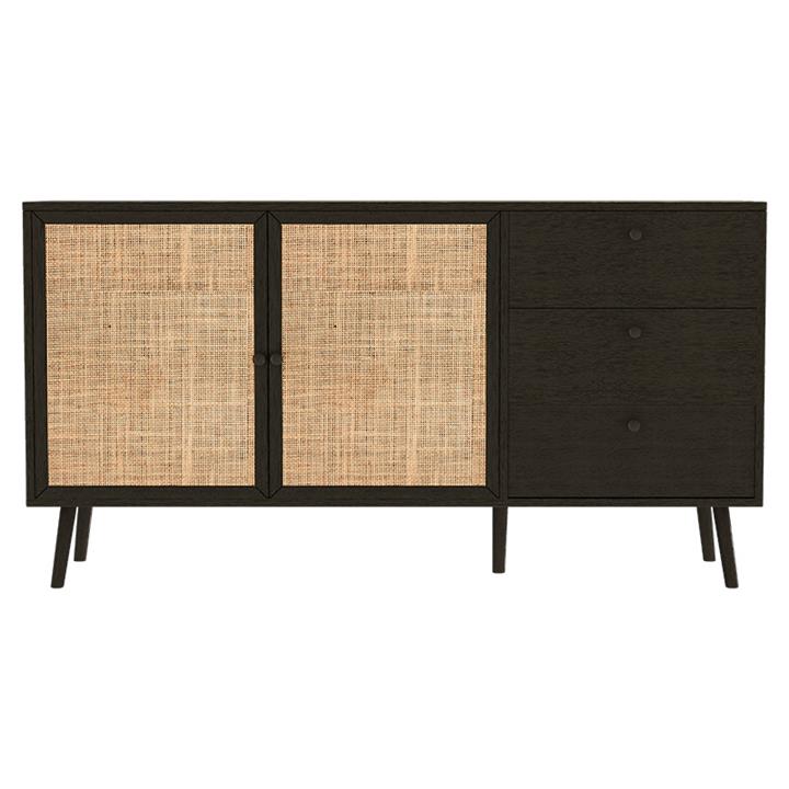 Buffet Oslo pakoworld blacknatural 150x39x79cm