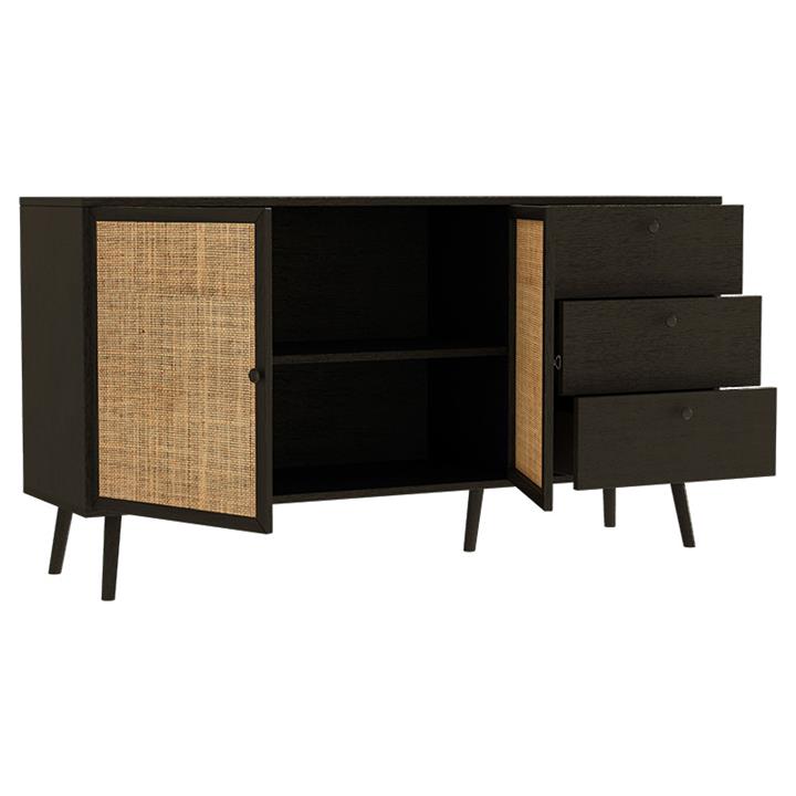 Buffet Oslo pakoworld blacknatural 150x39x79cm