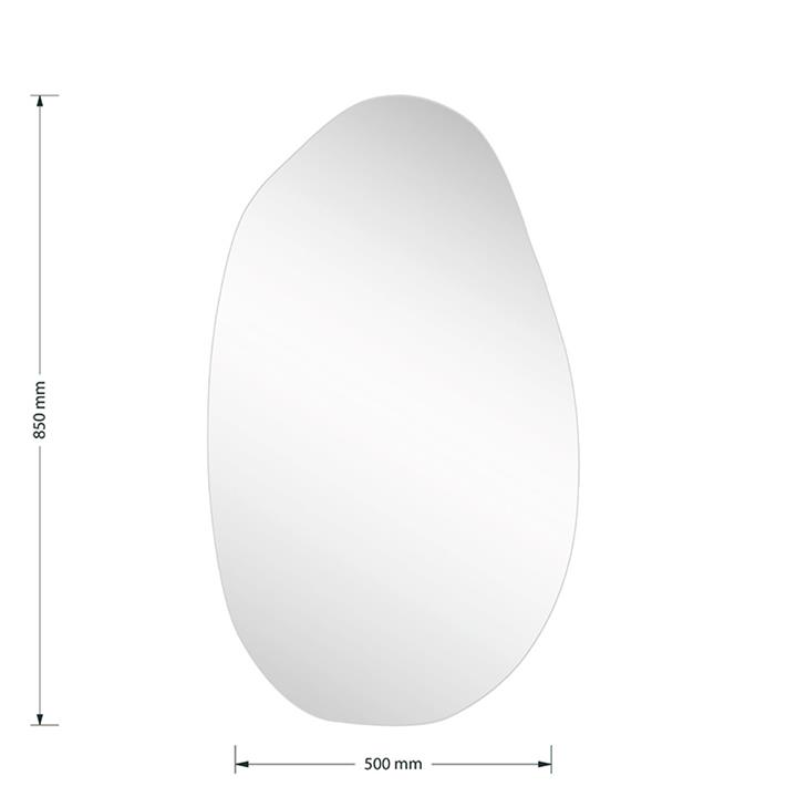 Frameless 2 mirror pakoworld black 50x1.2x85cm