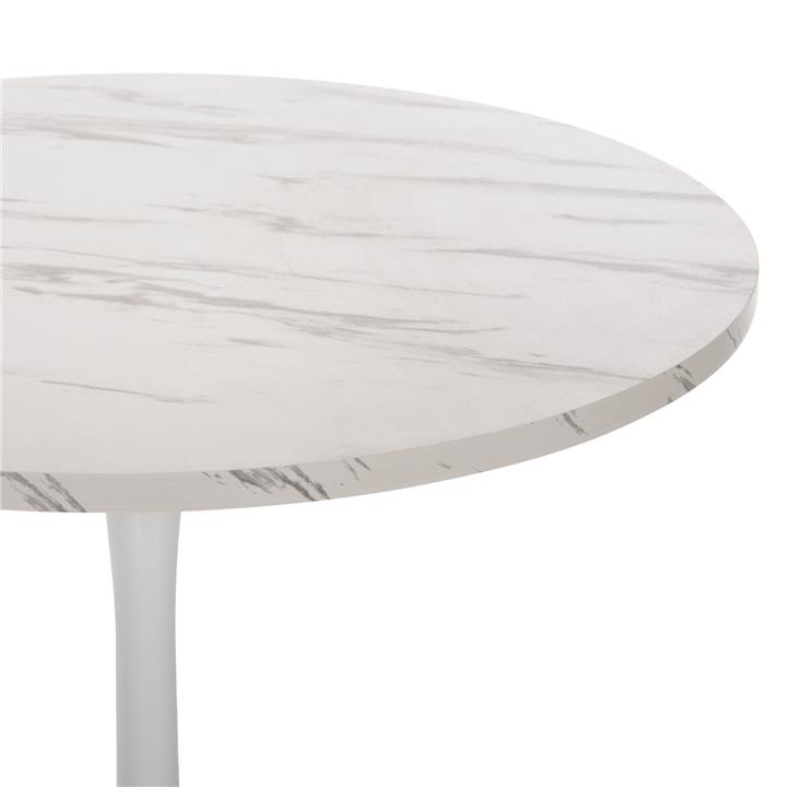 ROUND DINING TABLE HM9421.01 MELAMINE IN WHITE MARBLE METAL LEG Φ90x74Hcm.