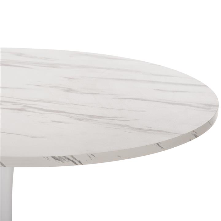 ROUND DINING TABLE HM9422.01 MELAMINE IN WHITE MARBLE METAL LEG Φ120x74Hcm.
