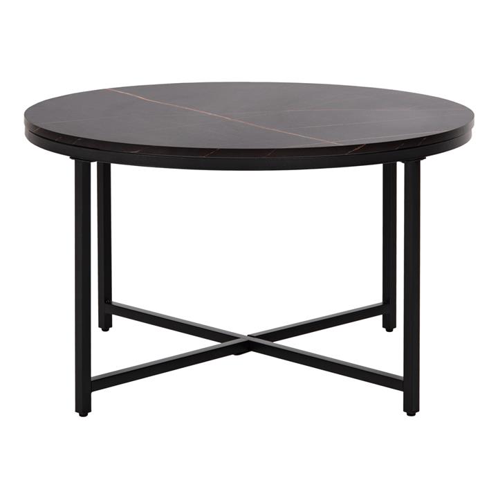 ΤΡΑΠΕΖΙ ΣΑΛΟΝΙΟΥ HM9420.03 BLACK MARBLE ΜΕΛΑΜΙΝΗ-ΜΑΥΡΗ ΜΕΤΑΛΛΙΚΗ ΒΑΣΗ Φ80x48,5Yεκ.