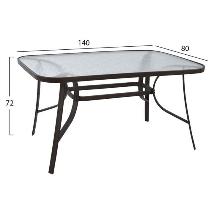 ΣΕΤ ΤΡΑΠΕΖΑΡΙΑΣ 5TMX ΤΡΑΠΕΖΙ 140Χ80Χ72Υεκ.ΚΑΙ 4 ΠΟΛΥΘΡΟΝΕΣ ΜΕΤΑΛΛΟ ΚΑΦΕ HM10562.02