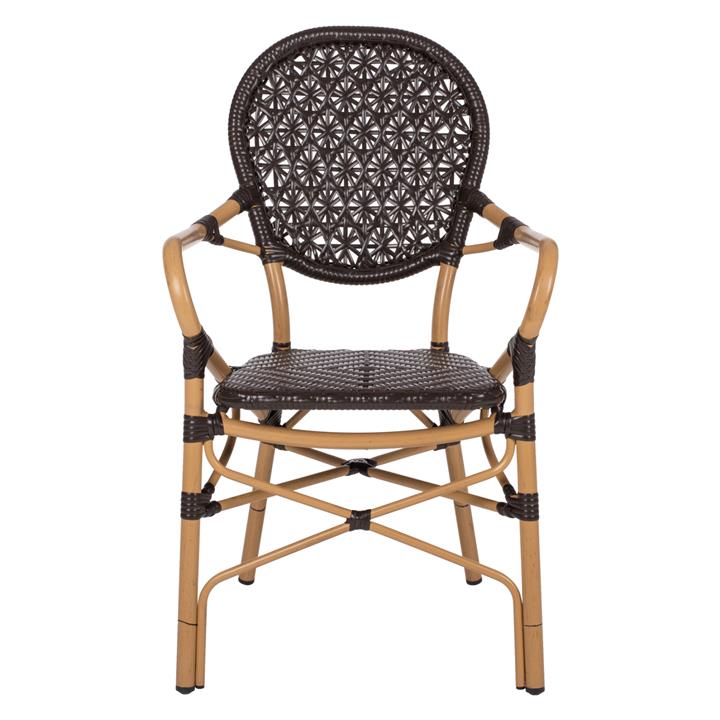 ΠΟΛΥΘΡΟΝΑ ΑΛΟΥΜΙΝΙΟΥ BAMBOO LOOK ΚΑΦΕ ΚΑΙ ΚΑΦΕ PE RATTAN HM5926.01 56x62x95Yεκ.