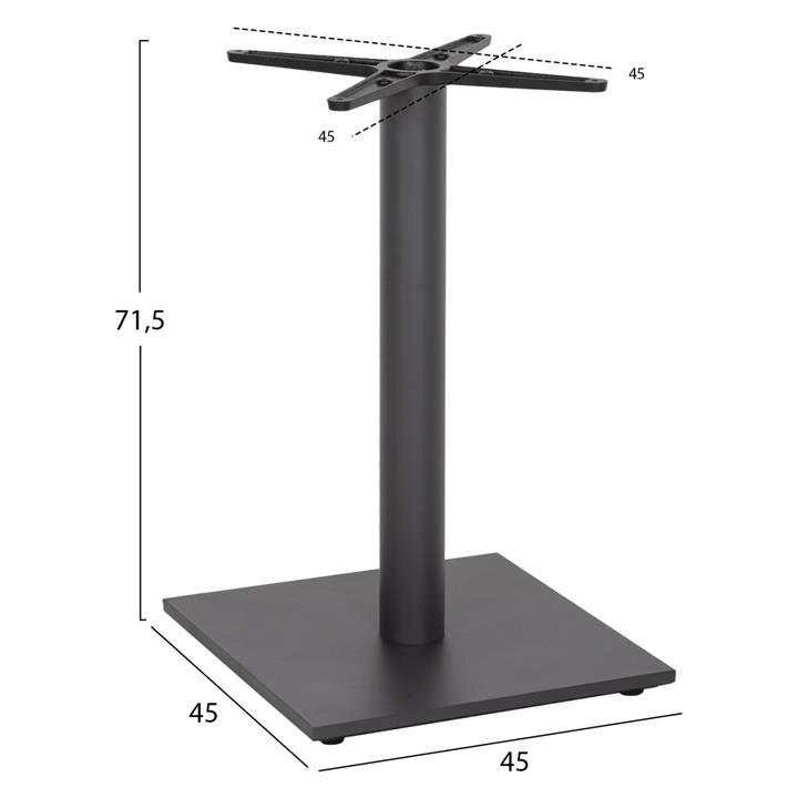 BASE FOR TABLE HM438.20 MATTE GREY METAL WITH HEIGHT ADJUSTERS 45Χ45Χ71.5Hcm.