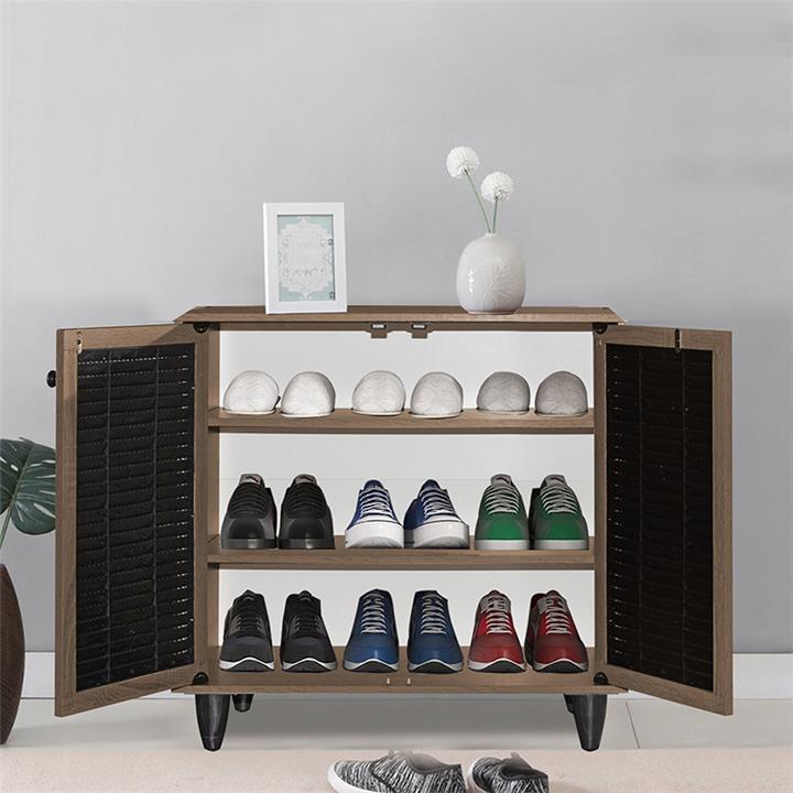 Shoe cabinet Ronan pakoworld 9 pairs walnut so 70.5x35x.66cm