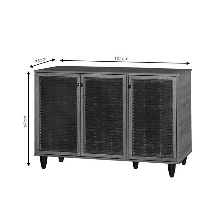 Shoe cabinet Ronan pakoworld 12 pairs walnut so 105x35x.66cm