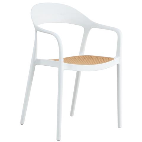 ARMCHAIR POLYPROPYLENE HM5935.01 WHITE-BEIGE 57x53x81Hcm.