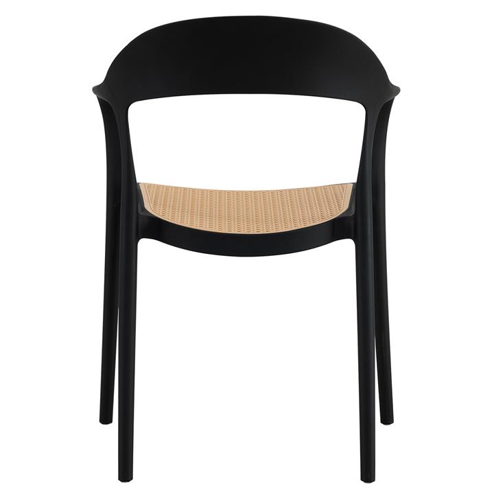 ARMCHAIR POLYPROPYLENE HM5935.02 BLACK WITH BEIGE SEAT 57x53x81Hcm.