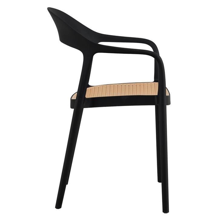 ARMCHAIR POLYPROPYLENE HM5935.02 BLACK WITH BEIGE SEAT 57x53x81Hcm.