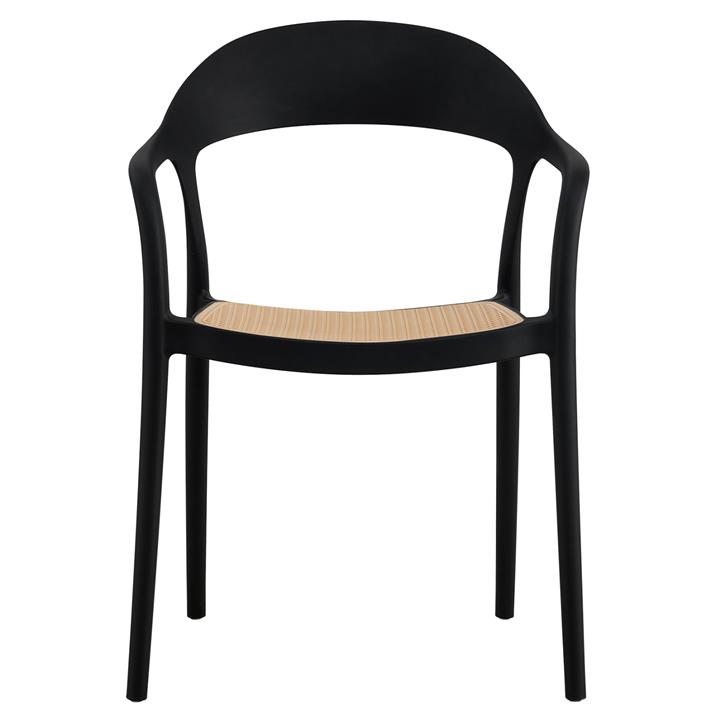 ARMCHAIR POLYPROPYLENE HM5935.02 BLACK WITH BEIGE SEAT 57x53x81Hcm.