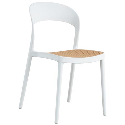 CHAIR POLYPROPYLENE HM5936.01 WHITE-BEIGE 41x53x81Hcm.