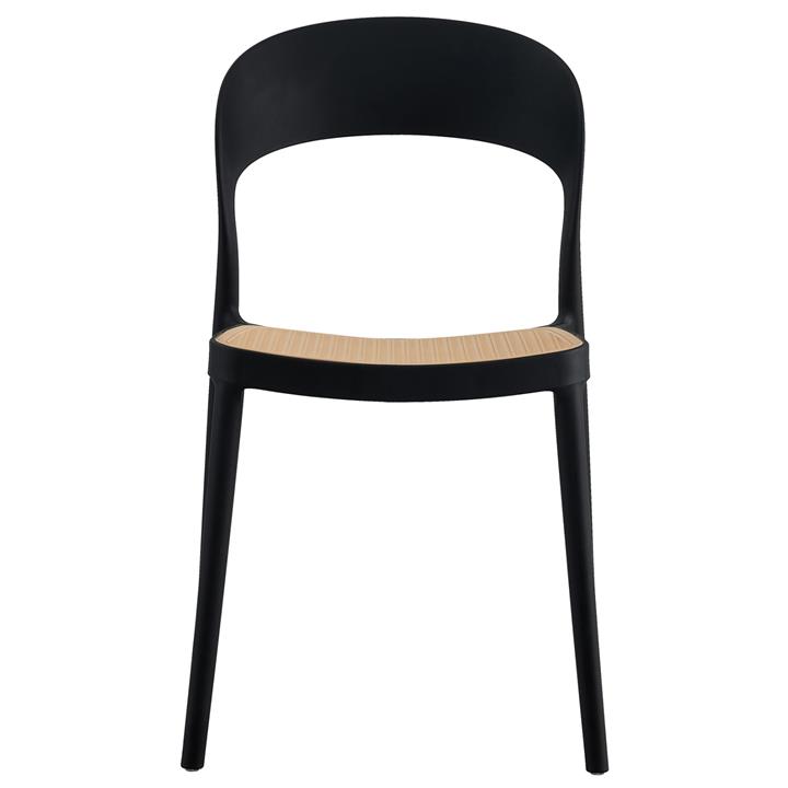 CHAIR POLYPROPYLENE HM5936.02 BLACK-BEIGE 41x53x81Hcm.