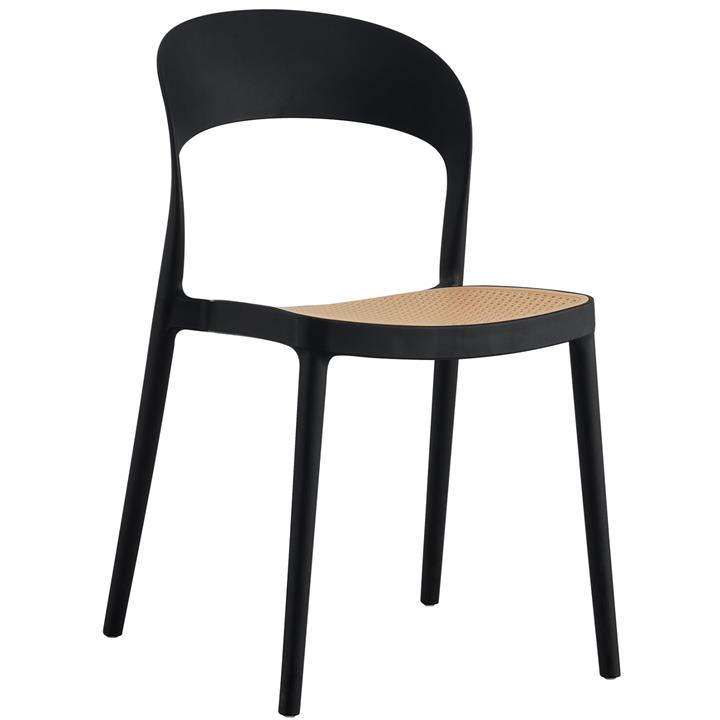 CHAIR POLYPROPYLENE HM5936.02 BLACK-BEIGE 41x53x81Hcm.