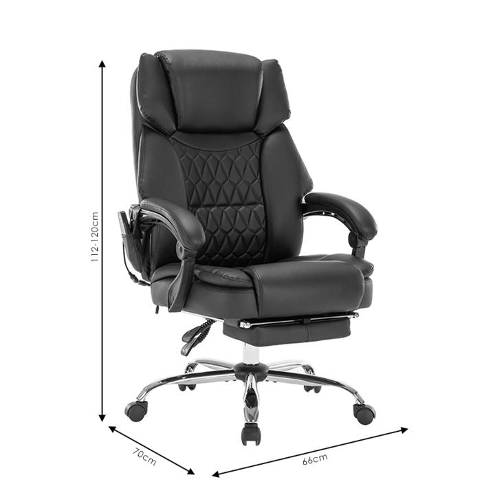 Director's office chair Thrive pakoworld Premium Quality mechanism massage-heated back pu black