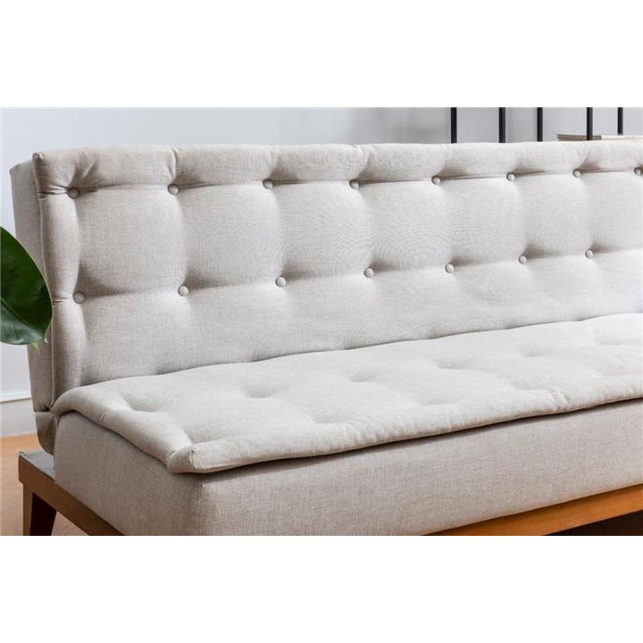 3 seater sofa-bed PWF-0179 fabric cream color 180x80x78cm