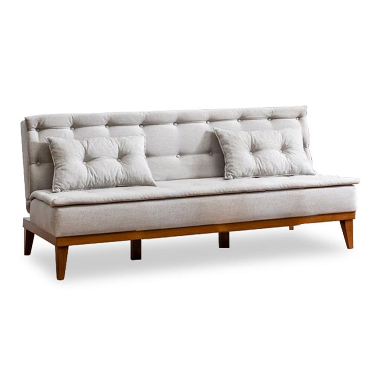 3 seater sofa-bed PWF-0179 fabric cream color 180x80x78cm