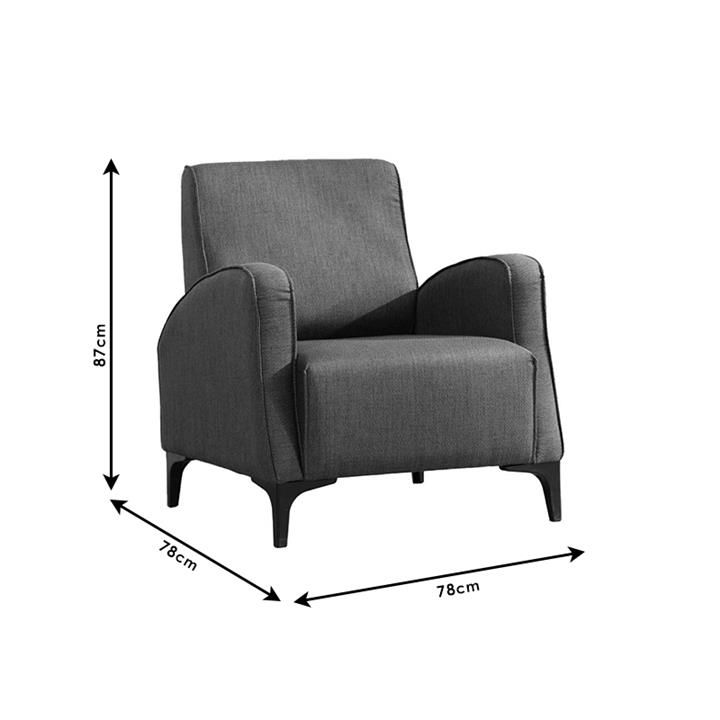Armchair PWF-0566 pakoworld fabric blue 78x78x87cm