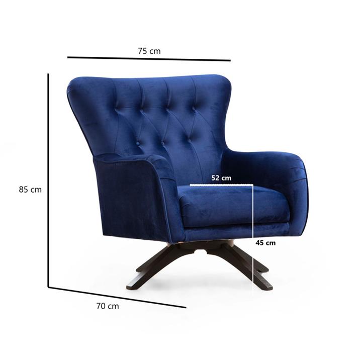 Armchair PWF-0567 pakoworld fabric blue 85x78x91cm