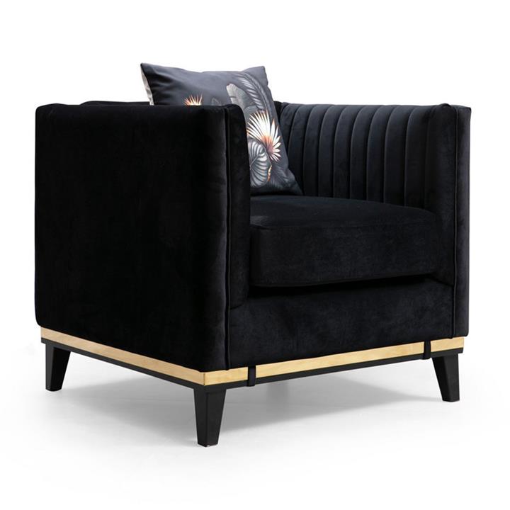 Armchair PWF-0570 pakoworld velvet black 83x85x75cm