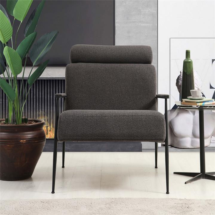 Armchair PWF-0572 pakoworld fabric gray 75x80x90cm